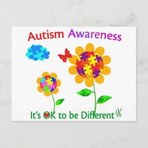 Solrosblomma för att öka medvetenheten om autism vykort