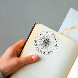 Solrosblomma från Bibliotek i det anpassade namnet Stämpel