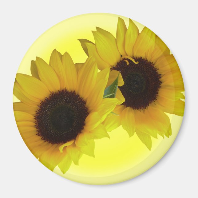 Solrosblomma - Fridge Magnet Cheerful Flower Gift (Framsidan)