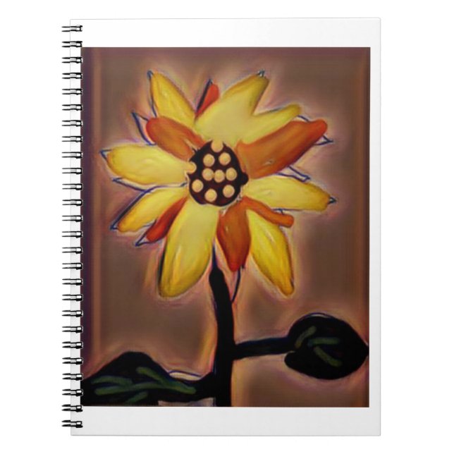 Solrosblomma i Spiral fotopatbok Anteckningsbok (Framsidan)