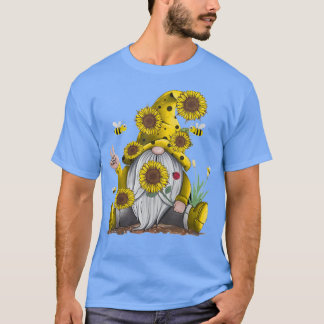 Solrosblomma med bifunny Hippie Gnome Gift G T Shirt