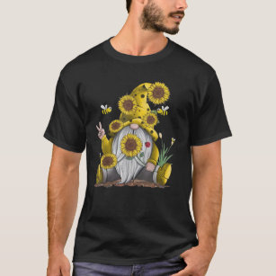 Solrosblomma med bifunny hippie Gnome T Shirt