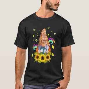 Solrosblomma med bikupa hippie Gnomies Flower Gir T Shirt