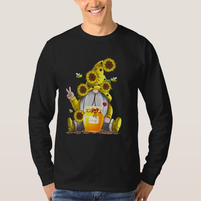 Solrosblomma med Gult bin T Shirt (Framsida)