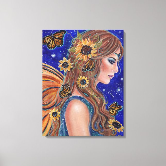 Solrosblomma med smörgåskonst av Renee Canvastryck (Framsida)