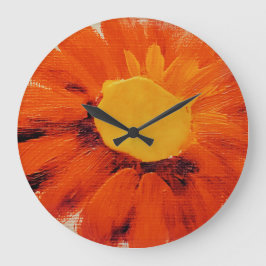 Solrosblomma med vibrant Orange Stor Klocka