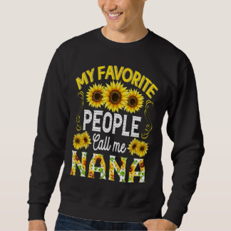 Solrosblomma Mina favoriter kallar mig Nana Mammor Lång Ärmad Tröja