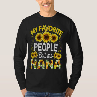 Solrosblomma Mina favoriter kallar mig Nana Mammor T Shirt