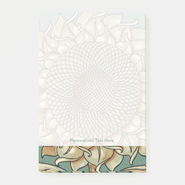 Solrosblomma på grund av blå grönt post-it block (Framsida)