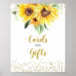 Solrosblomma på vägen Babyskekort och gåvor Poster