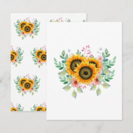 Solrosblomma, platta kort för Mors dag