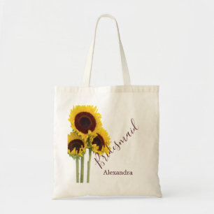 Solrosblomma, privat Bridesmaid Rustic Flower Tygkasse