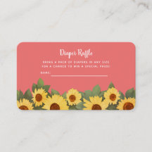 Solrosblomma Vår Baby Shower Diaper Raffle