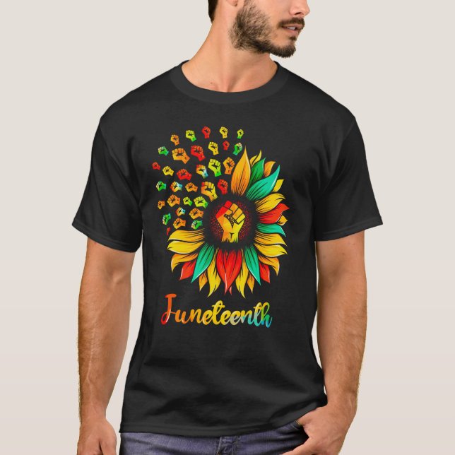 Solrosblomman - den första juni, det afrikanska am t shirt (Framsida)