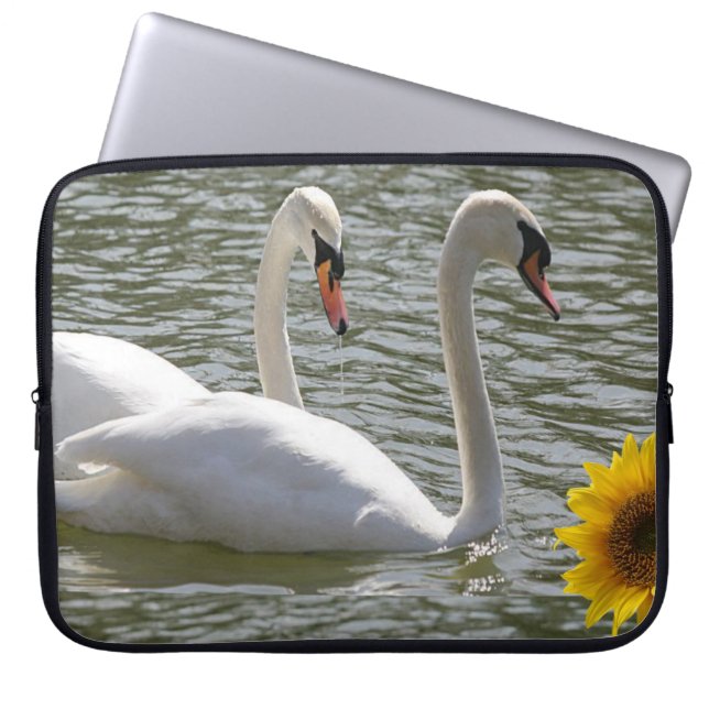 Solrosblomman laptop sleeve Svan (Framsidan)