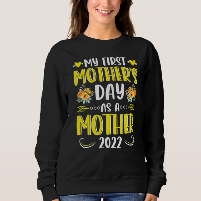 Solrosblomman Mitt första Mors dag som Mor Mor T Shirt (Framsida)