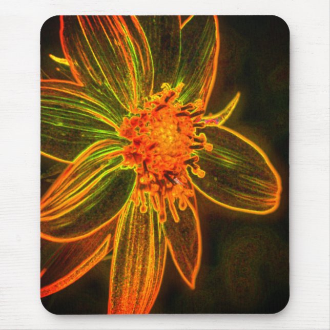 Solrosblommans Abstrakt Flower Art Musmatta (Framsidan)