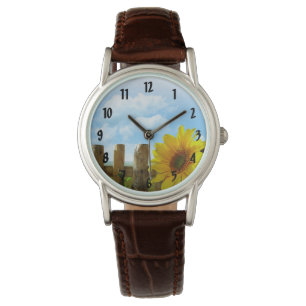 Solrosblommans natursköld armbandsur