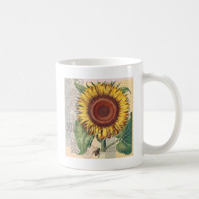 Solrosblommans Vintage Skål blomning Kaffemugg (Höger)