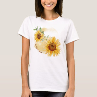 Solrosblommig damt-shirt | Solskenst-shirt T Shirt