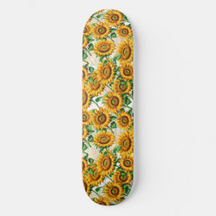 SolrosBlommigt Cottagecore Mönster Mini Skateboard Bräda 18,5 Cm
