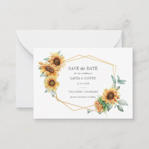 SolrosBlommigt Guld Effekt Geometric Ram Spara Anteckningskort
