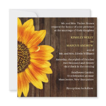 SolrosBlommigt Gult Rustic Bröllop Wood