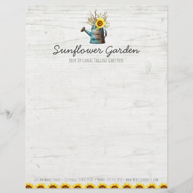 Solrosblommigt & lantlig Wood vintagestuga Brevhuvud (Framsida)