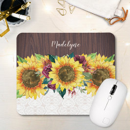 SolrosBlommigt Rustic Personlig Namn Musmatta