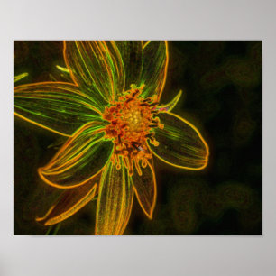 Solrosblommor, Abstrakt, blomskonst Poster