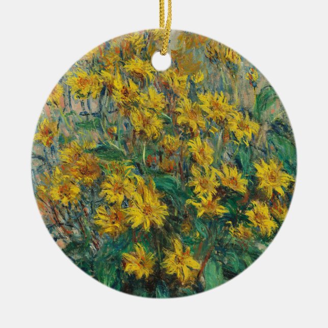 Solrosblommor av Claude Monet Julgransprydnad Keramik (Framsidan)
