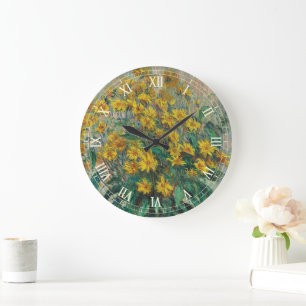 Solrosblommor av Claude Monet Stor Klocka