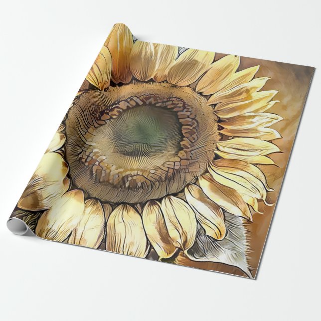 Solrosblommor Bild Modern Art Collection Presentpapper (Utrullad)