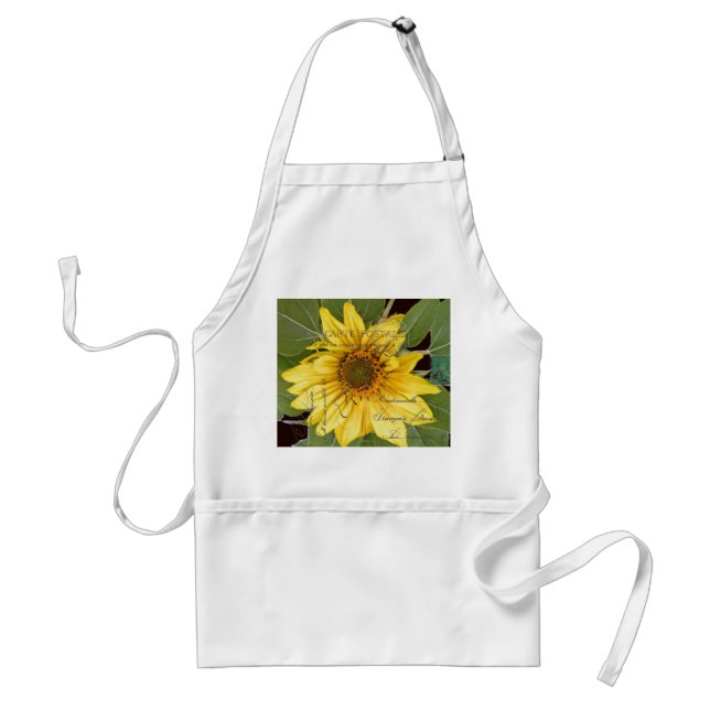 Solrosblommor Blommans Fransk Ephemera Apron Förkläde (Framsidan)
