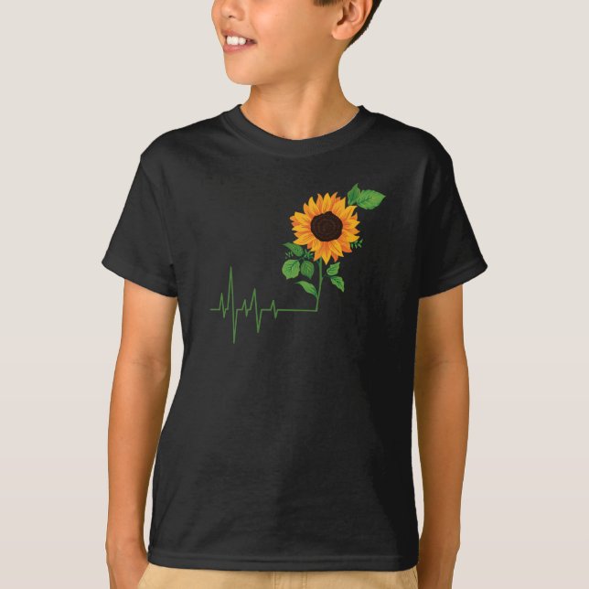 Solrosblommor, blomstergåva t shirt (Framsida)