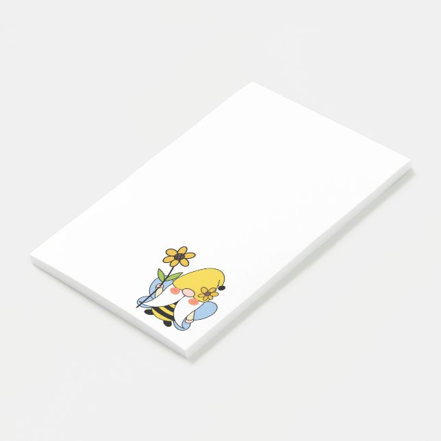 Solrosblommor Bumblebee Gnome Notes Post-it Block (Vinklad)