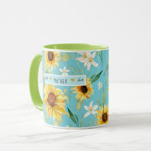 Solrosblommor Citrus Blommar Bästa Mor någonsin He Mugg