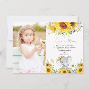 Solrosblommor Elephant Vild En liten jordnötsfödel Tack Kort