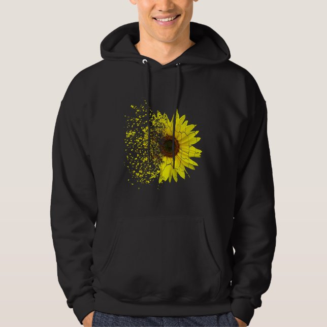 Solrosblommor Garden Decay Stänk Blooming Hoodie (Framsida)