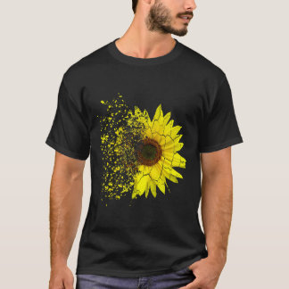 Solrosblommor Garden Decay Stänk Blooming T Shirt