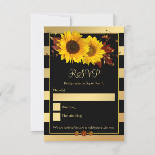 Solrosblommor, Guld, OSA kort med blomsterbädd