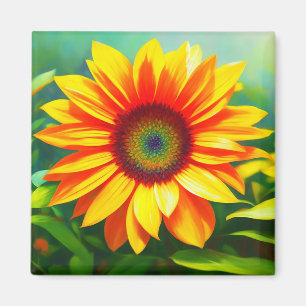 Solrosblommor gult ljust färgad sol magnet