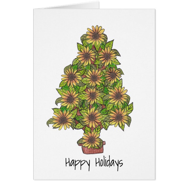 Solrosblommor, Helgdag Hälsningskort (Framsidan)