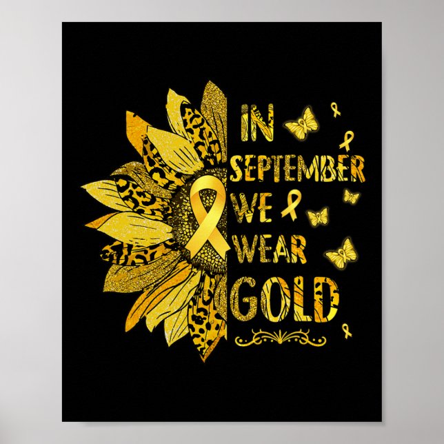 Solrosblommor i barncancer i september - Bäran går Poster (Framsidan)