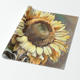Solrosblommor i modern konsthamn presentpapper