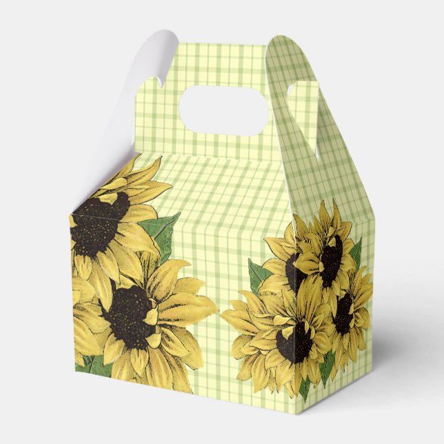 Solrosblommor Land Play Favor Boxes Presentaskar (Framsidan Sidan)