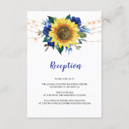 Solrosblommor Ljus Blue Blommigt Wedding Reception Tilläggskort