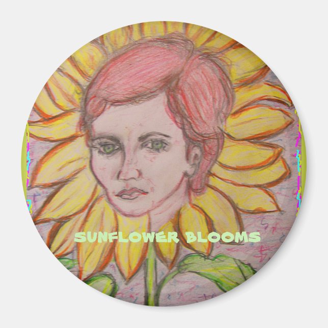 Solrosblommor Magnet (Framsidan)