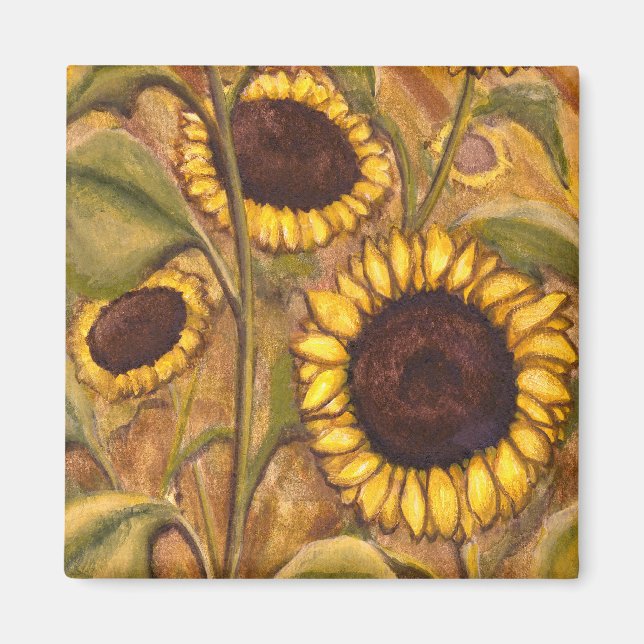 Solrosblommor, magnet Cheerful Gult Gifts (Framsidan)