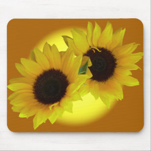 Solrosblommor Mouse Pad Benice Gult Flower Gifts Musmatta